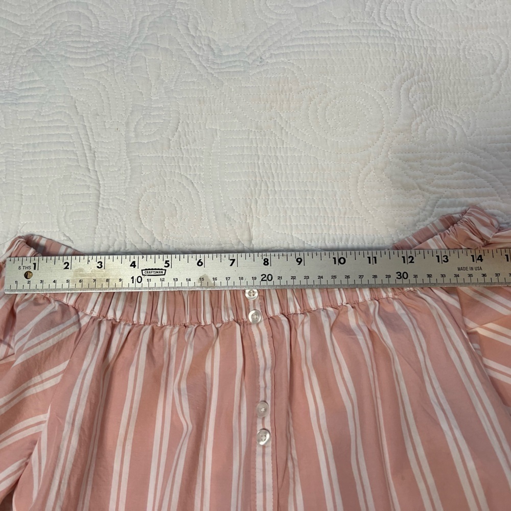 B.P. Off the Shoulder Pink Striped Blouse | Size XS - Picture 7 of 12